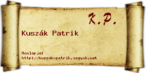 Kuszák Patrik névjegykártya