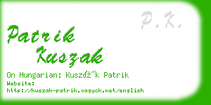 patrik kuszak business card